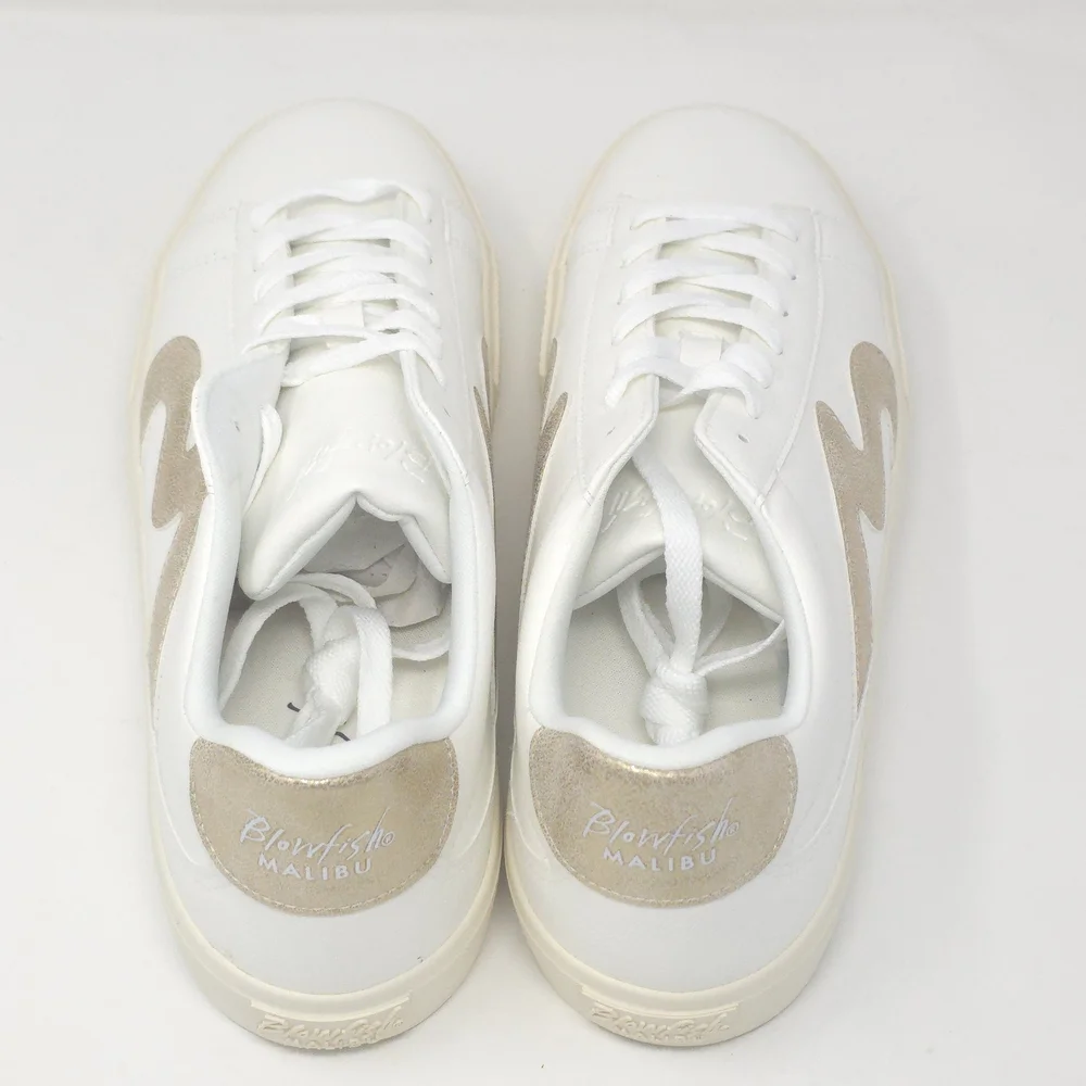 Blowfish Malibu Women's Vice Sneaker, White Ella/Gold Voyager - Picture 6 of 8